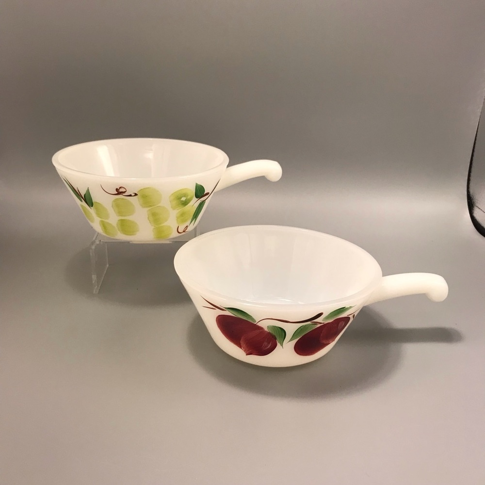 (2) Vintage Hand-painted French Casseroles